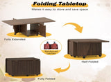 48" Foldable Coffee Table Extendable Center Table With Storage Cabinets & Wheels - Walnut 87117762
