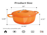 Stainless Steel Handle 5QT Round Enameled Pot Orange Gradient 80490768