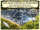 10' x 8' Reversible Outdoor Rug Carpet LED Light PP Straw Rug with Carry Bag & Ground Stakes for 80537728
