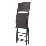 ZNTS Outdoor Wicker Barstools Faux Rattan Patio Bar Stools Foldable Chair, Multibrown, Set of 2 59958.00MBN