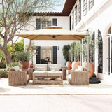 10'X10' Square Cantilever Umbrella with Center Pole, Beige W1859P337786