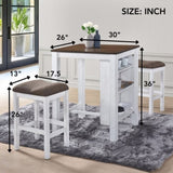 3 Pieces Counter Set Storage Space For Small Space Modern Farmhouse Design Retro Design Easy to W2537P211110