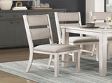 Modern Farmhouse Dining Side Chairs Set of 2 Antique White Finish Upholstered Seat Back Wooden B011P416553