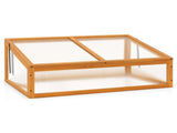 37" x 25 x 16 Wooden Cold Frame Greenhouse with Adjustable Polycarbonate Roof, Portable Mini Hot 69295096