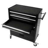 4 DRAWERS MULTIFUNCTIONAL TOOL CART WITH WHEELS-BLACK W110280935