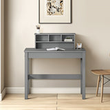 Grey Writing Desk with Hutch B062P209417