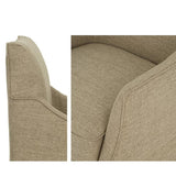 Upholstered Skirted Dining Arm Chair with Hidden C s Beige B035P341170