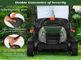 12 ampere 13.5 inch electric rope lawn mower with dual safety switches -Green 53308544