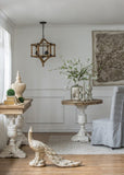 3 - Light Wood Drum Chandelier, Hanging Light Fixture with Adjustable Chain for Kitchen Dining Room W2078137925
