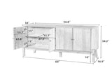 Vintage Sideboard Buffet Cabinet, 56.8" W x 18" D x 34.2" H, 4-Door Storage Cabinet with Metal N780P347334D