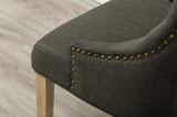 Charcoal Button Tufted Solid Wood Wingback Hostess Chairs with Nail Heads Set of 2 T2574P164606