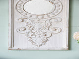 Set of 2 Large Wooden Wall Art Panels with Distressed White Finish and Round Mirror Accents,17" x W2078130284