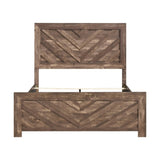 Rustic Brown Finish Contemporary Queen Size Panel Bed Wooden Bedroom Furniture 1pc, Bed in a Box B011P250471