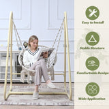 ZNTS Swing Chair Handmade Macrame Swing Hammock Chair with Stand 17162944