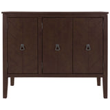 U_STYLE Adjustable Shelf Storage Sideboard with 3 Retro Metal Handles and 4 Pinewood Legs, for N711P261460D