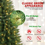 Artificial 7ft Green pencil Christmas Tree with 469 PVC Branch Tips, 200L Warm white led, Foldable 30842931