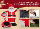 8.2FT Lighted Christmas Inflatable Decoration, Inflatable Santa with North Pole Road Sign, Funny 52233352