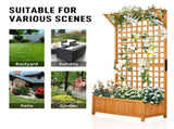 Garden Bed with Trellis, 72 Inch Height Metal Planter Box with Trellis 36622566