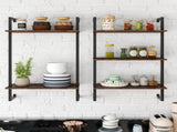 3 Tier and 2 Tier Bathroom Shelves Metal, Wood Hanging Storage Bookshelf W331P279736