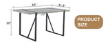 Industrial Rectangular MDF Light Grey Patterned Dining Table for 4-6 people with 1.5 inch thick MDF W1151P209828