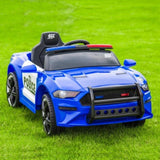 ZNTS 12V Kids Ride On Car ,Police sports car,2.4GHZ Remote Control,LED Lights,Siren,Microphone,Blue 33746800