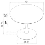 White 40-inch Dining Table B062P153723
