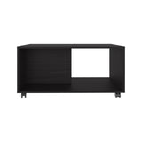 ZNTS Patrick 36" Wide Coffee Table, Mobile, One Shelf, Rectangular, Living Room Black Wengue B070P254782