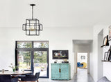 4-Light Metal Lantern Tiered Pendant Hanging Light Fixtures, Industrial Farmhouse Adjustable Height W1592P247685