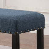 Biony Fabric Dining Bench with Nailhead Trim, Blue T2574P164610