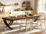 78.74 Inch Wooden Farmhouse Table 6-8 Seater Rectangular Dining Table 56903027