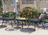 Outdoor Leisure Set, 2 Rattan Single Chairs with A Glass Round Table, Perfectly Suited for N711P256422C