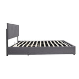 ZNTS Queen Upholstered Platform Bed with Lifting Storage, Queen Size Bed Frame with Storage and Tufted W1670P147579