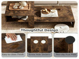 2-Tier Modern Geometric Coffee Table Engineered Wood Low Center Table with Storage Shelf, Waterproof 39393692