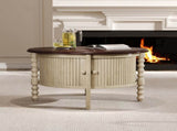 Vintage Round Coffee Table Storage in 30.3" for Living Room, Mid Century Modern Cocktail Table N735P277387K