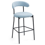 26'' Counter height bar stools Teddy fabric cover kitchen island counter bar stool with black powder W2215P292148