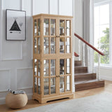 Curio Display Cabinet,Antique Display Cabinet with Glass Doors Adjustable Shelves for Collectibles W2275P231686