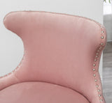 ZNTS Lindale Contemporary Velvet Upholstered Nailhead Trim Accent Chair, Pink T2574P164506