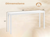 48" Solid Wood Leg Console Table, Narrow Farmhouse Entryway Table for Hallway & Sofa - White 27486499