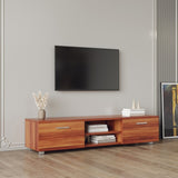 Walnut TV Stand for 70 Inch TV Stands, Media Console Entertainment Center Television Table, 2 W33128757