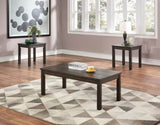 ZNTS Espresso Color 3pc Coffee Tables Set Classic 1x Coffee Table and 2x End Tables Living Room Furniture B011P237480