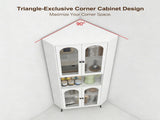70.87'' Corner Cabinet, Metal Storage Cabinet with Doors and Adjustable Shelves, Corner Organizer W3387P499390