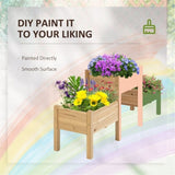 Wooden PlanterFlower shelf,Wood Planter Box-Natural 51657231
