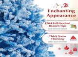 7ft Flocked Christmas Tree - 1264 Branch Tips, Fireproof PVC, 3-Section Assembly, 20" 76267000