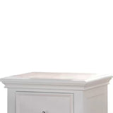 Pine Wood Nightstand with 2 Drawers, White B016P253773
