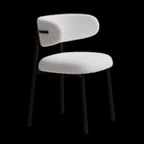 ZNTS dining chairs set of 2 white , medieval modern dining chairs, teddy velvet chairs with metal legs, W1727P229055