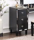 Traditional Formal Black Color Vanity Set w Stool Storage Drawers 1pc Bedroom Furniture Set Tufted B011111845