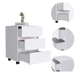 ZNTS Artemisa 3 Drawer Filing Cabinet, Four Casters, Superior Top -White B20091891