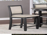 Beautiful Black Finish Wooden Counter Height Chairs 2pcs Set Beige Color Textured Fabric Upholstered B01155796
