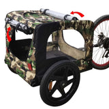 ZNTS Camouflage Foldable Bicycle Trailer Bike Trailer for Camping Pet Dog Cat Luggage Carry 97660378