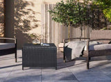 Outdoor PE Wicker Side Table with Storage, Patio Rattan End Table 77765247